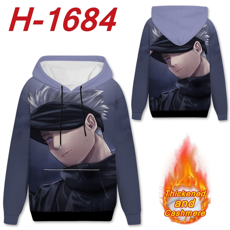 Jujutsu Kaisen Anime Full Color plus velvet padded pullover hooded sweater from S to 4XL  H-1684