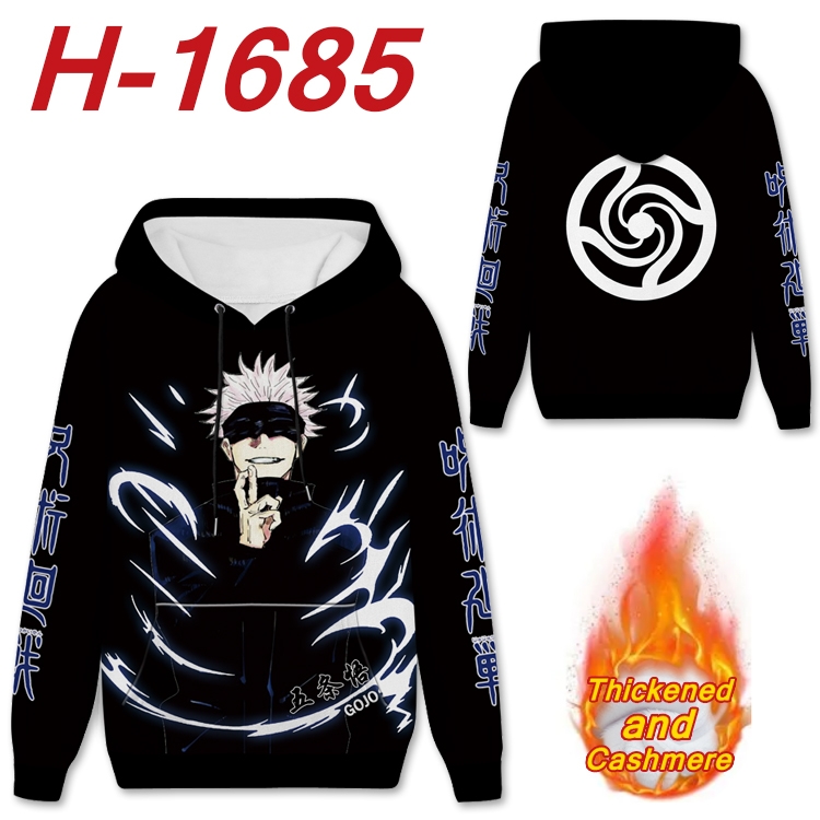 Jujutsu Kaisen Anime Full Color plus velvet padded pullover hooded sweater from S to 4XL  H-1685