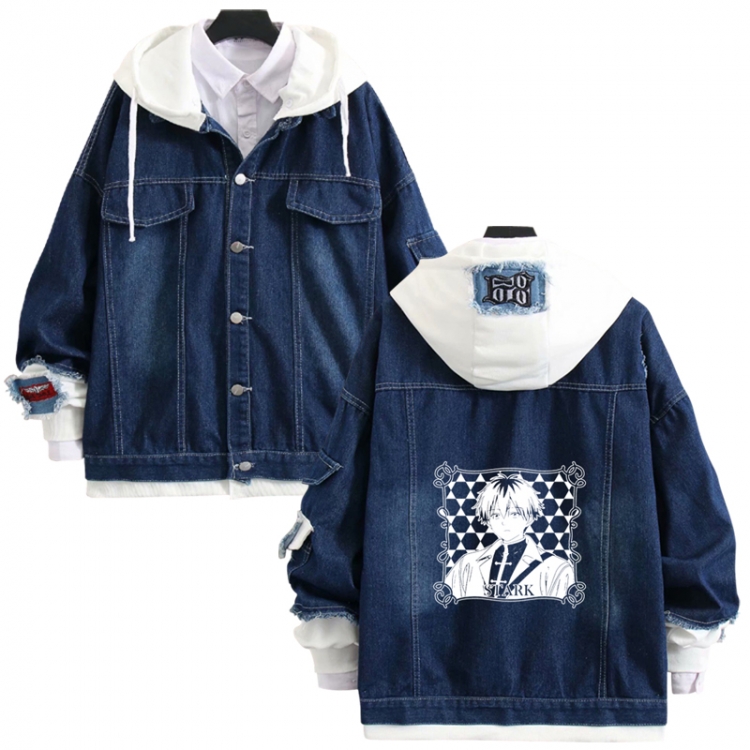 Frieren: Beyond Journey's anime stitching denim jacket top sweater from S to 4XL