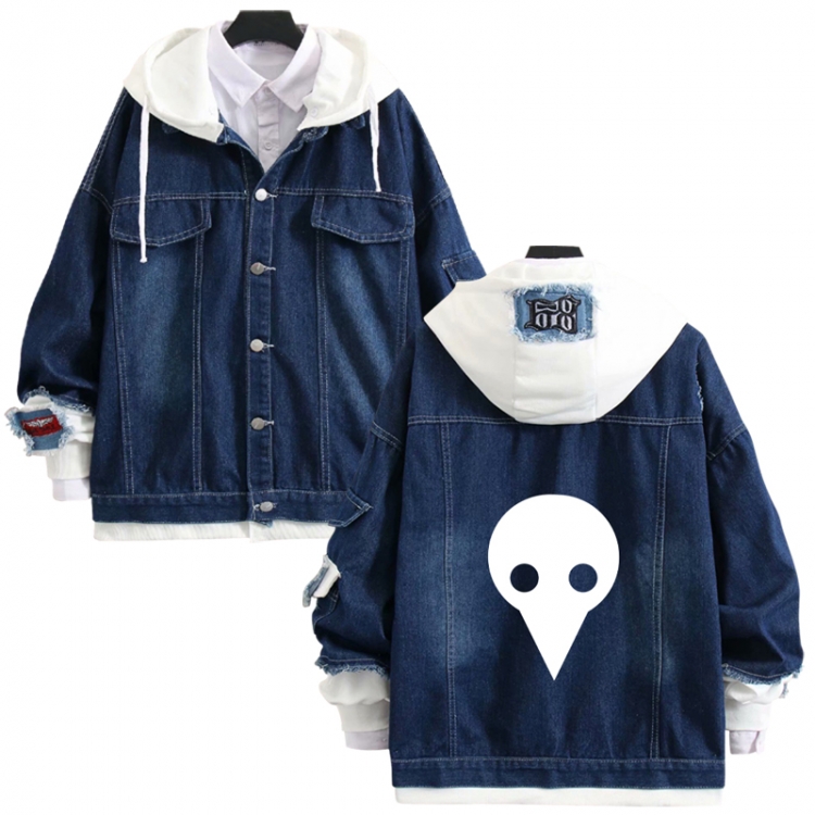 EVA anime stitching denim jacket top sweater from S to 4XL