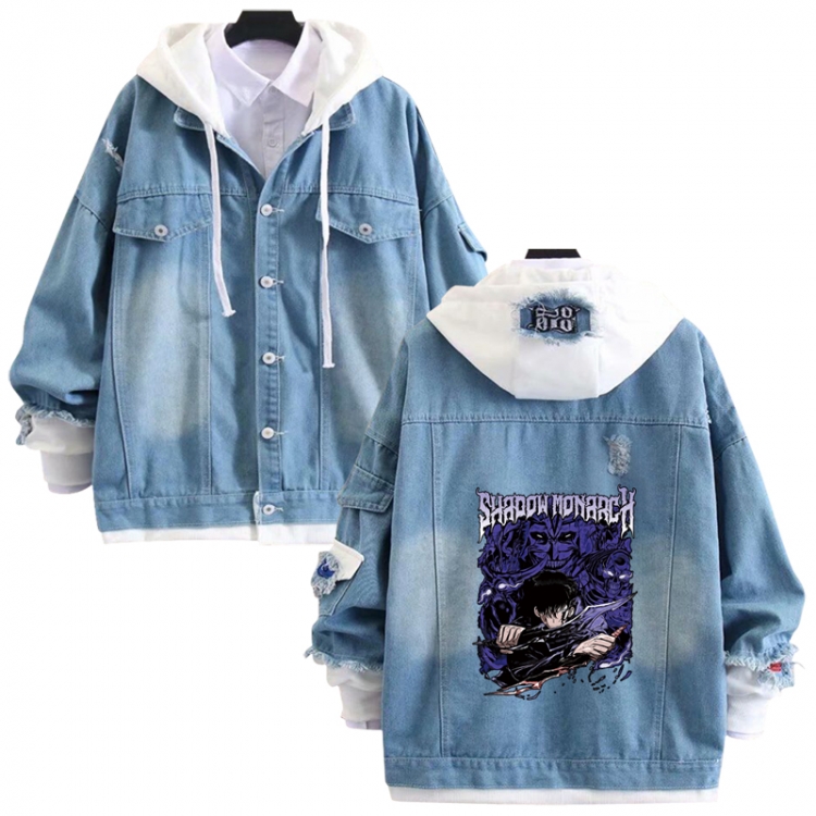 Solo Leveling:Arise anime stitching denim jacket top sweater from S to 4XL