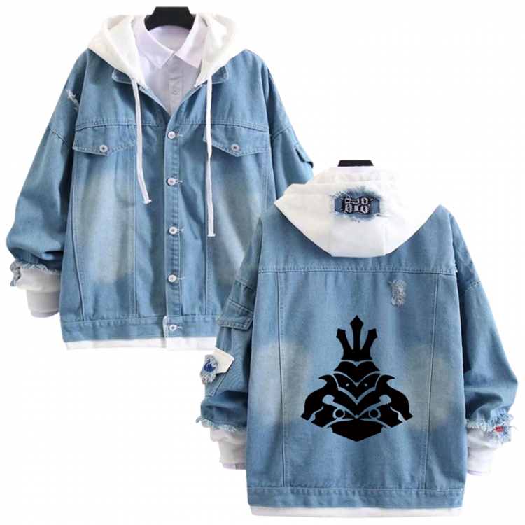 Solo Leveling:Arise anime stitching denim jacket top sweater from S to 4XL