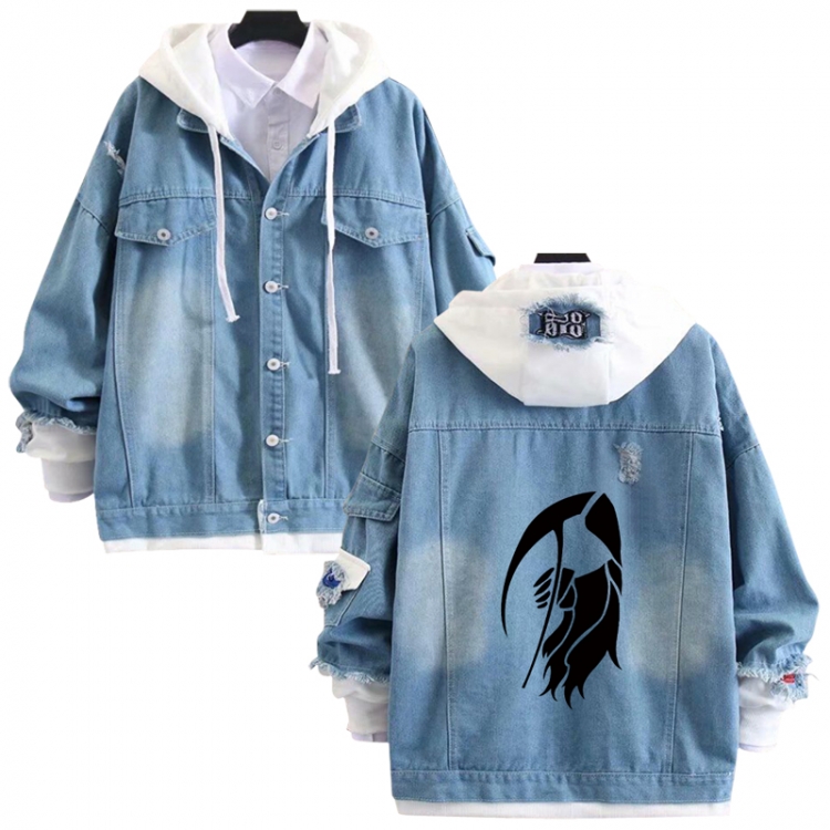 Solo Leveling:Arise anime stitching denim jacket top sweater from S to 4XL