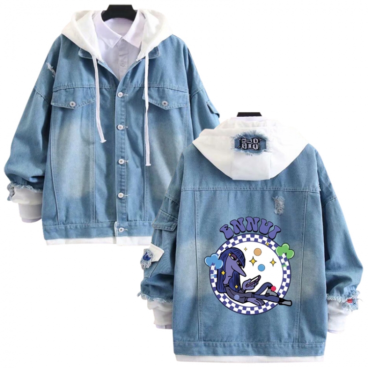 Inside Out anime stitching denim jacket top sweater from S to 4XL