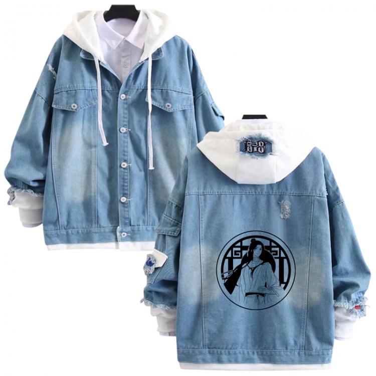 Heaven Official's Blessing anime stitching denim jacket top sweater from S to 4XL