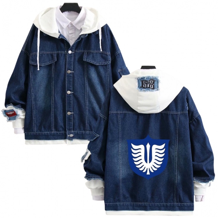 Berserk anime stitching denim jacket top sweater from S to 4XL