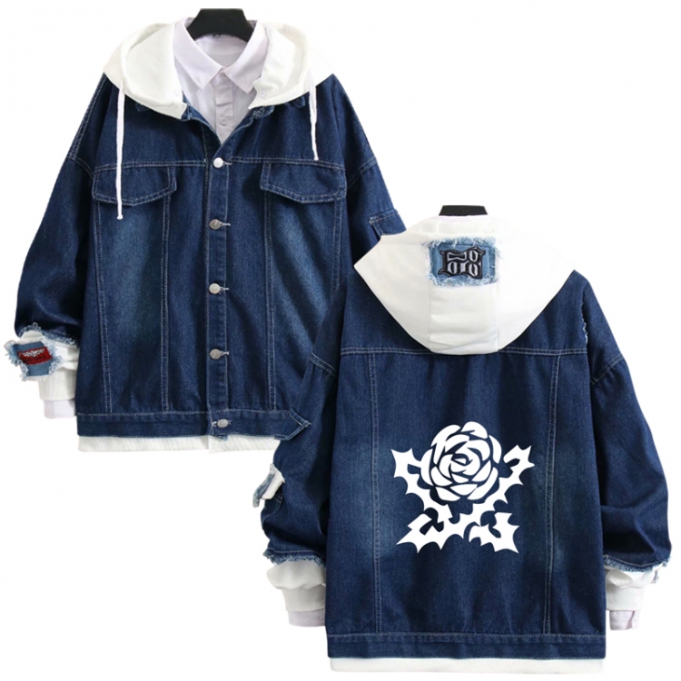 Berserk anime stitching denim jacket top sweater from S to 4XL