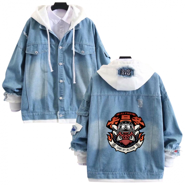 Zenless Zone Zero anime stitching denim jacket top sweater from S to 4XL