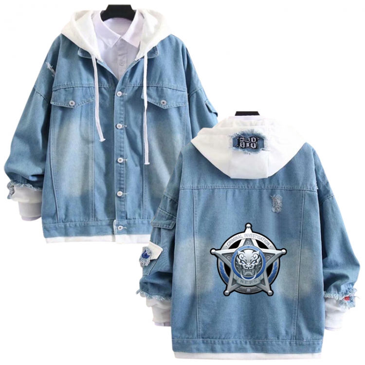 Zenless Zone Zero anime stitching denim jacket top sweater from S to 4XL