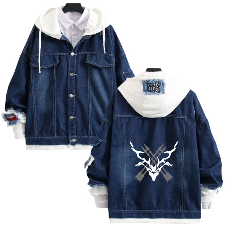 Honkai: Star Rail anime stitching denim jacket top sweater from S to 4XL