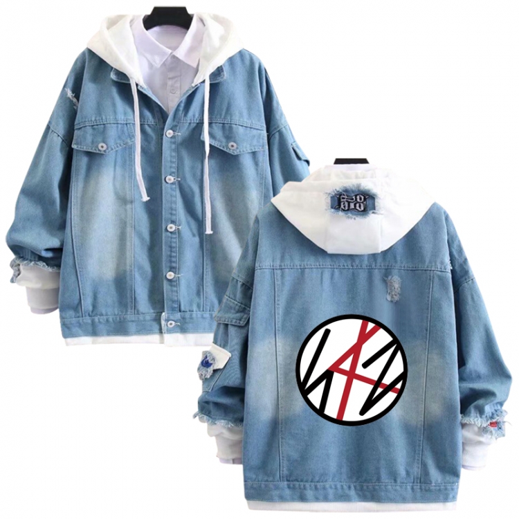 straykids anime stitching denim jacket top sweater from S to 4XL