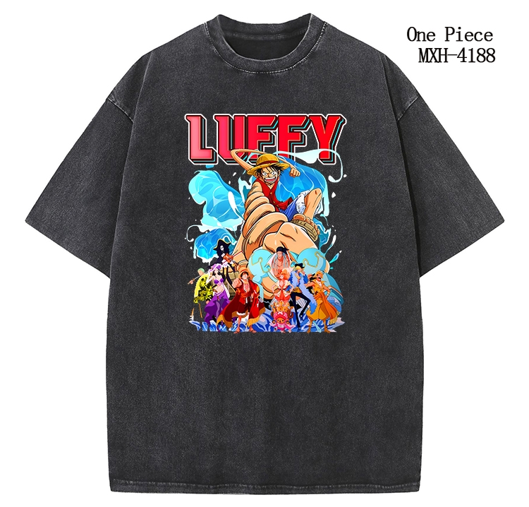 One Piece Anime peripheral pure cotton washed and worn T-shirt from S to 2XL