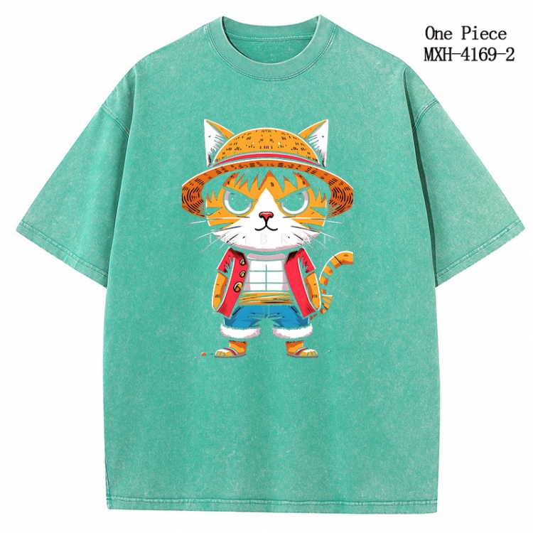 One Piece Anime peripheral pure cotton washed and worn T-shirt from S to 2XL