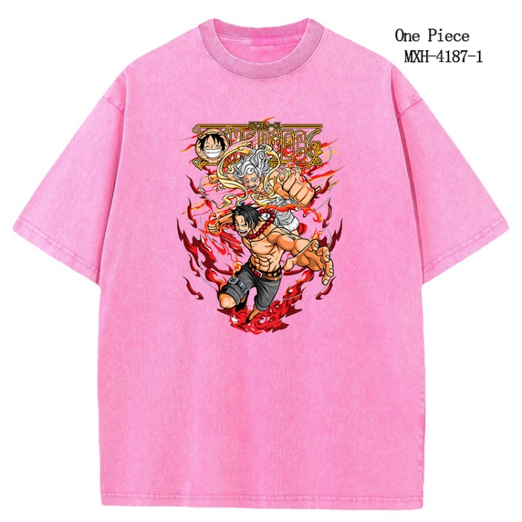 One Piece Anime peripheral pure cotton washed and worn T-shirt from S to 2XL