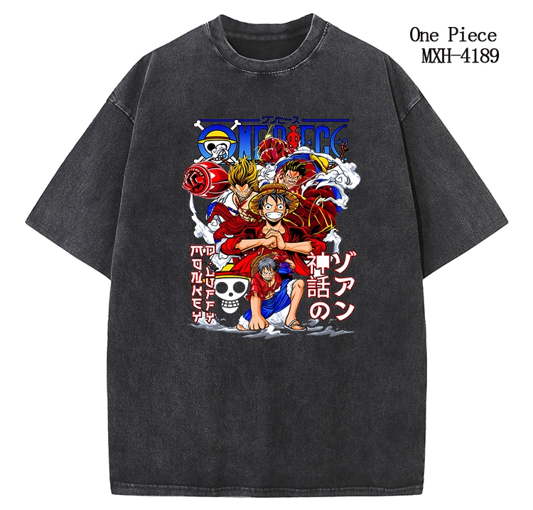 One Piece Anime peripheral pure cotton washed and worn T-shirt from S to 2XL