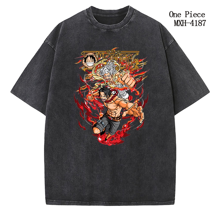 One Piece Anime peripheral pure cotton washed and worn T-shirt from S to 2XL