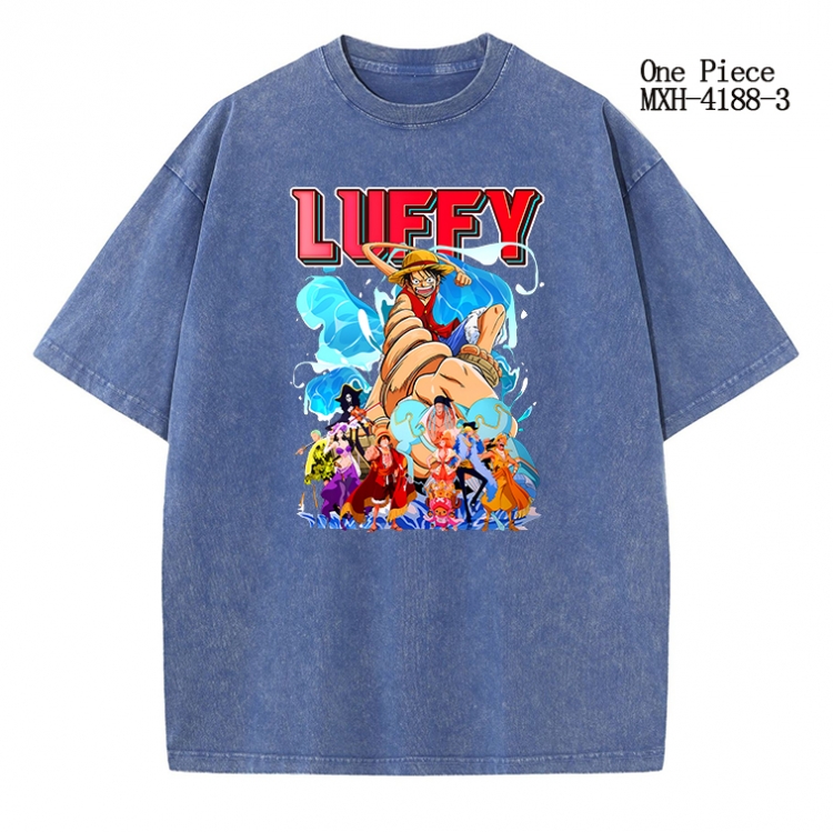 One Piece Anime peripheral pure cotton washed and worn T-shirt from S to 2XL