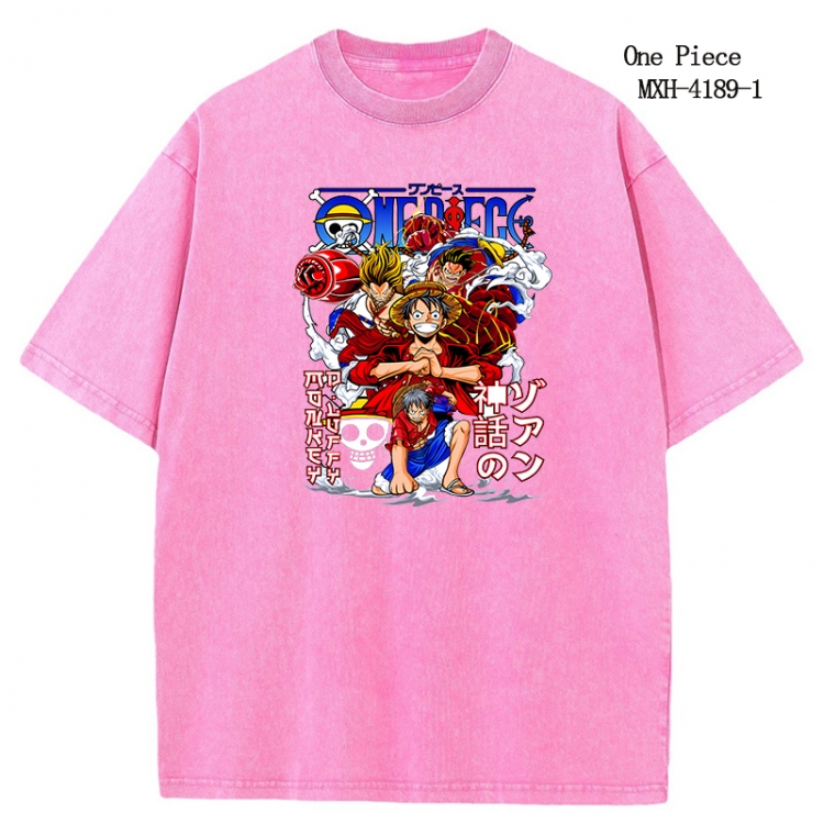 One Piece Anime peripheral pure cotton washed and worn T-shirt from S to 2XL