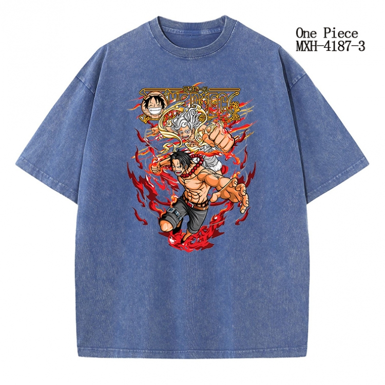 One Piece Anime peripheral pure cotton washed and worn T-shirt from S to 2XL