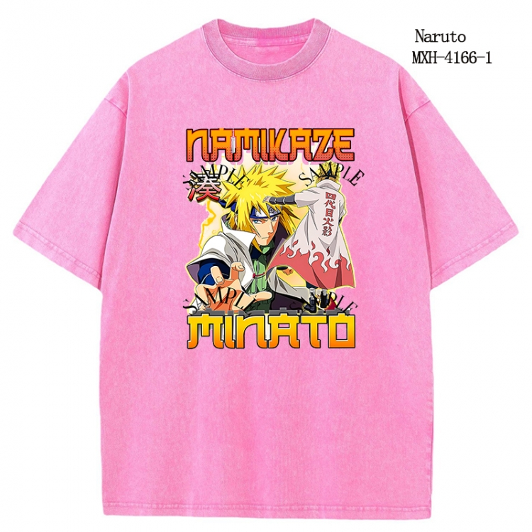 Naruto Anime peripheral pure cotton washed and worn T-shirt from S to 2XL