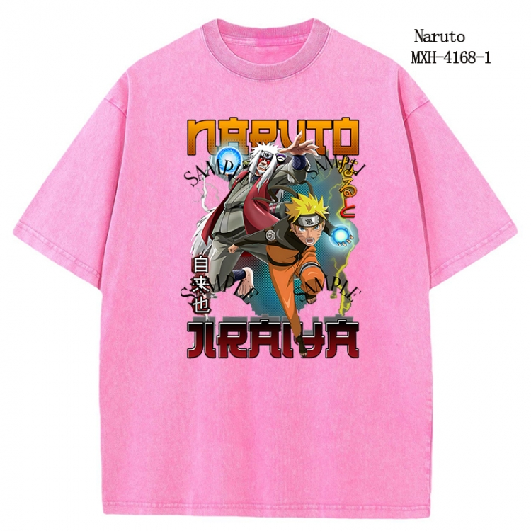 Naruto Anime peripheral pure cotton washed and worn T-shirt from S to 2XL