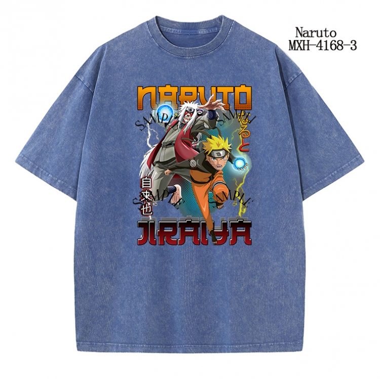 Naruto Anime peripheral pure cotton washed and worn T-shirt from S to 2XL