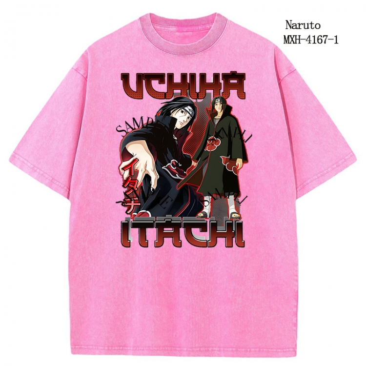 Naruto Anime peripheral pure cotton washed and worn T-shirt from S to 2XL