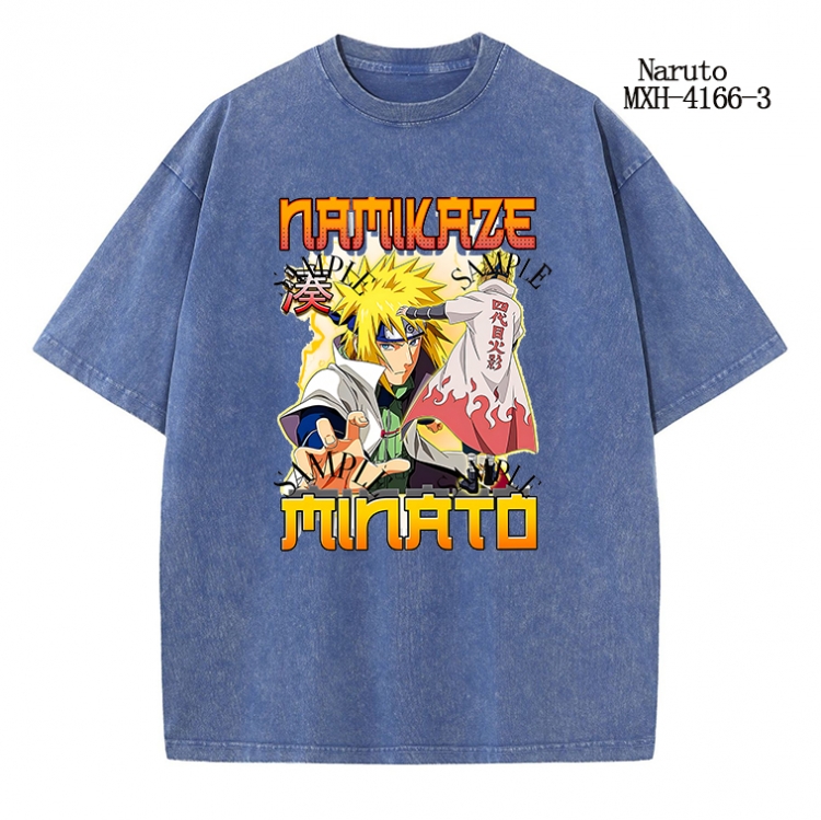 Naruto Anime peripheral pure cotton washed and worn T-shirt from S to 2XL