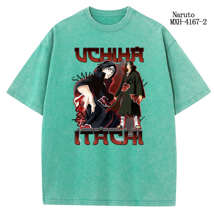 Naruto Anime peripheral pure cotton washed and worn T-shirt from S to 2XL