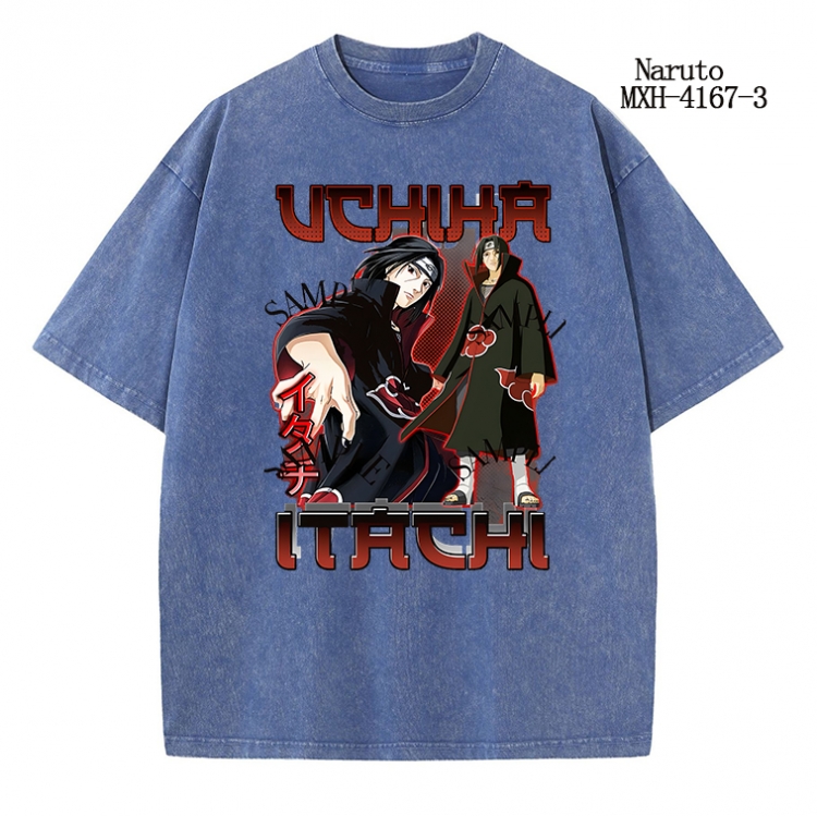 Naruto Anime peripheral pure cotton washed and worn T-shirt from S to 2XL