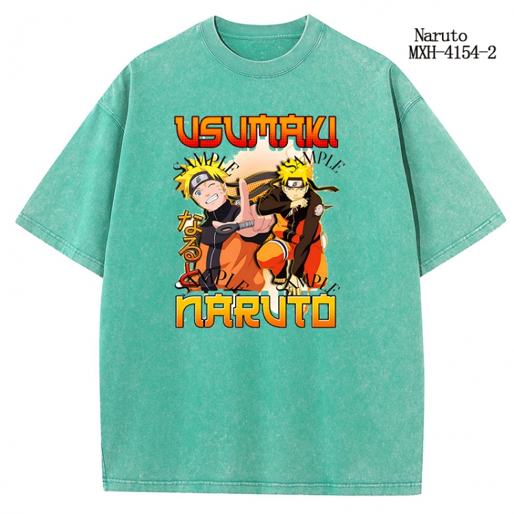 Naruto Anime peripheral pure cotton washed and worn T-shirt from S to 2XL