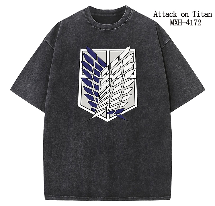 Shingeki no Kyojin Anime peripheral pure cotton washed and worn T-shirt from S to 2XL