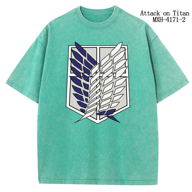 Shingeki no Kyojin Anime peripheral pure cotton washed and worn T-shirt from S to 2XL