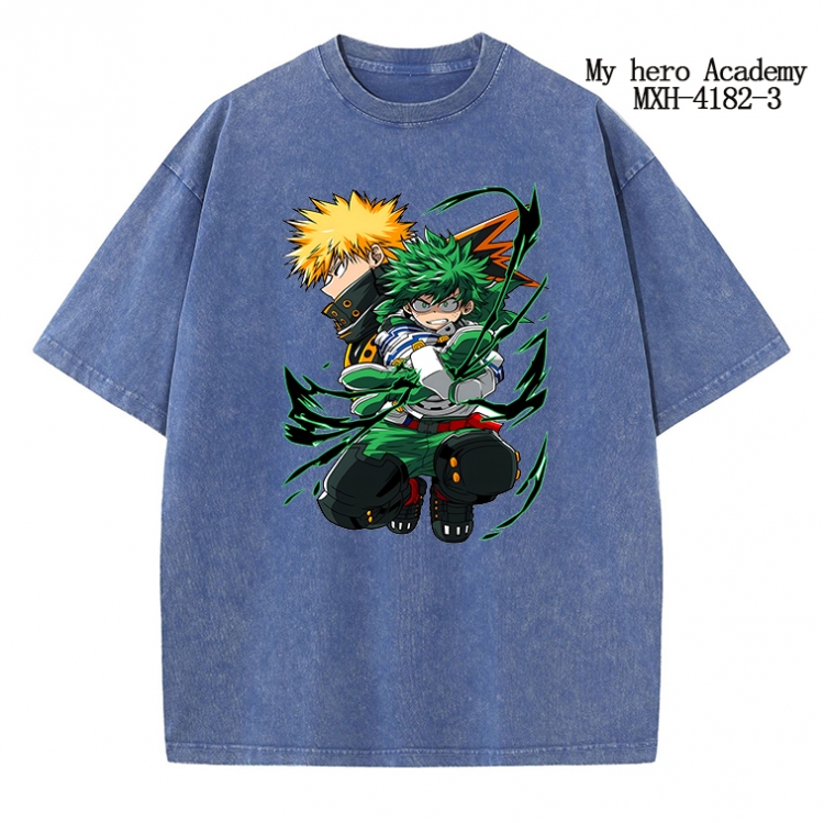 My Hero Academia Anime peripheral pure cotton washed and worn T-shirt from S to 2XL