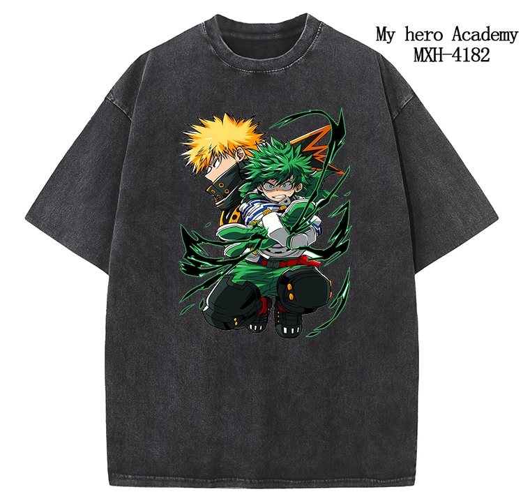 My Hero Academia Anime peripheral pure cotton washed and worn T-shirt from S to 2XL