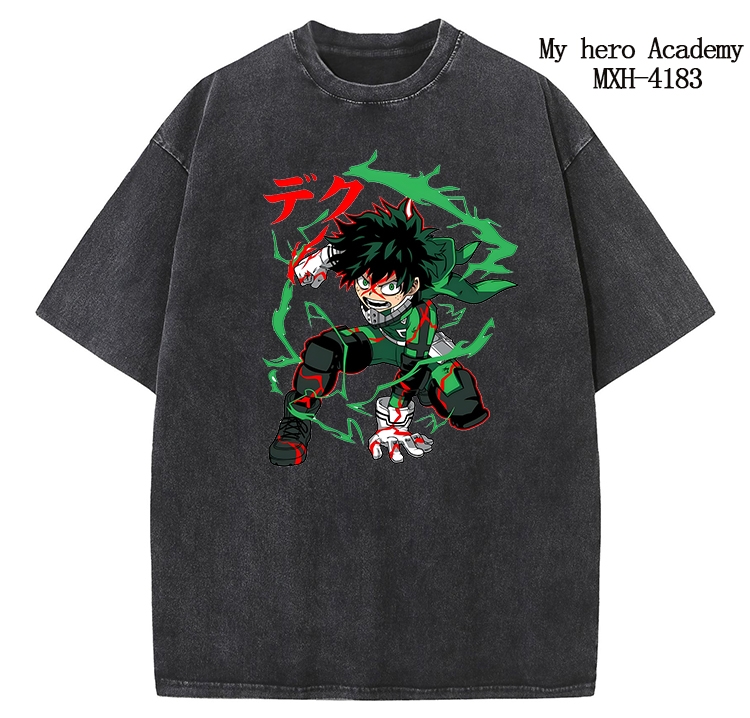 My Hero Academia Anime peripheral pure cotton washed and worn T-shirt from S to 2XL