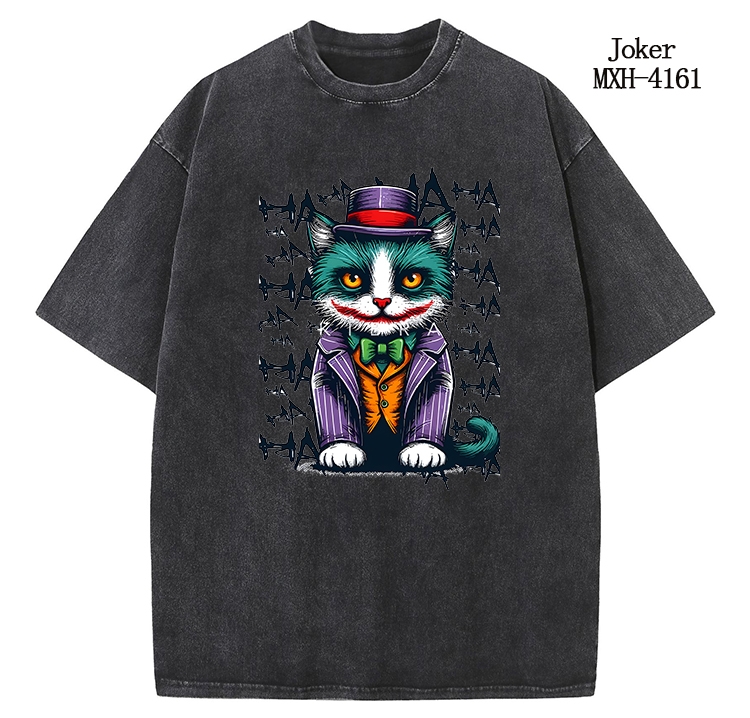 Joker Anime peripheral pure cotton washed and worn T-shirt from S to 2XL