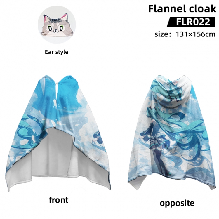 Hatsune Miku Anime flannel cape jacket 131X156CM  FLR022