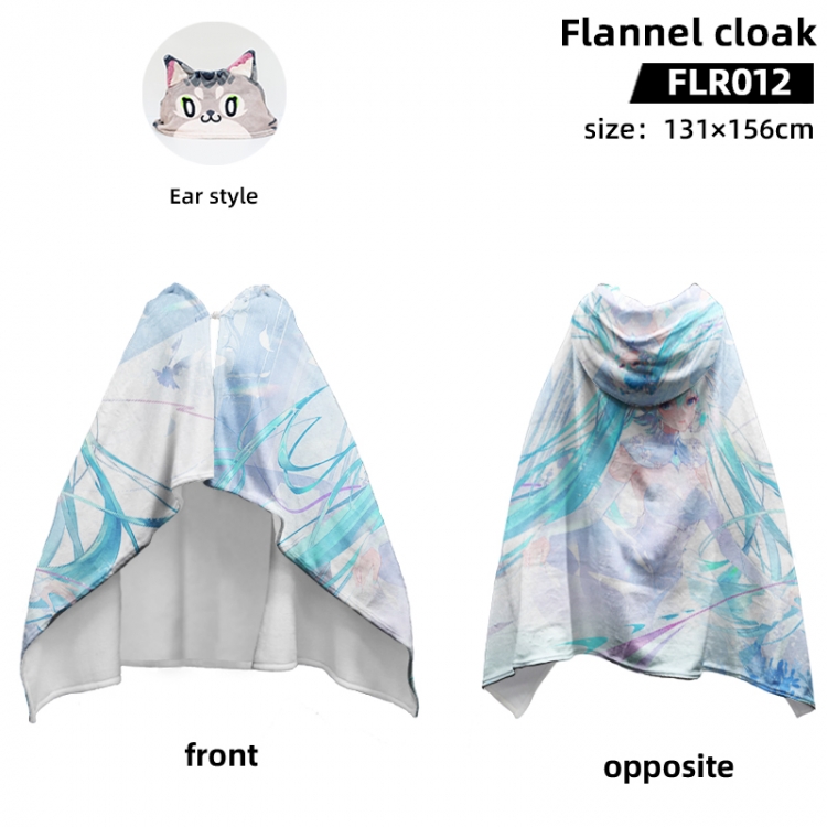 Hatsune Miku Anime flannel cape jacket 131X156CM FLR012