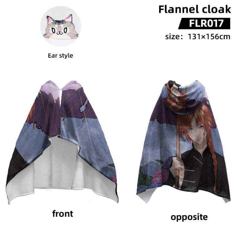 Gintama Anime flannel cape jacket 131X156CM FLR017