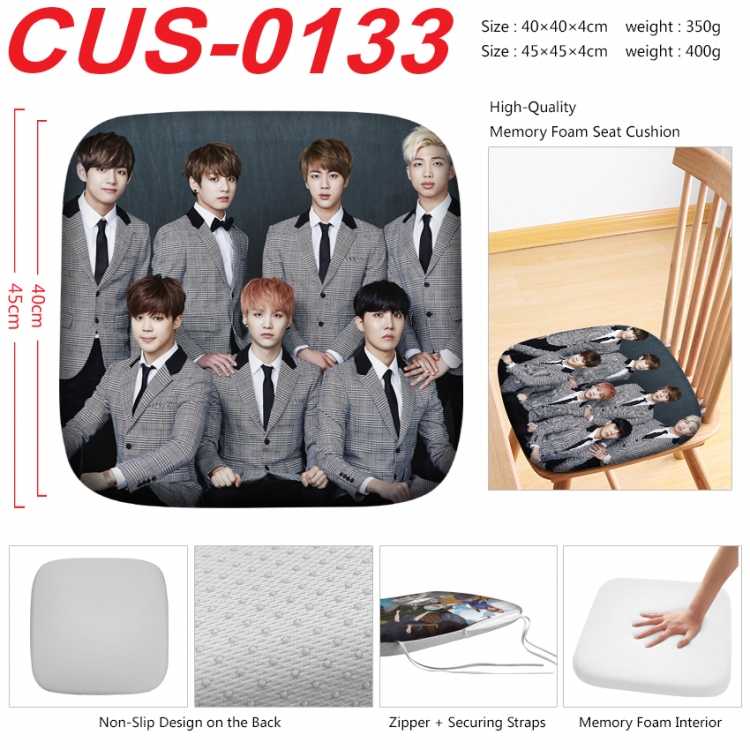 BTS Anime full-color pressure cushion 45x45x4cm CUS-0133