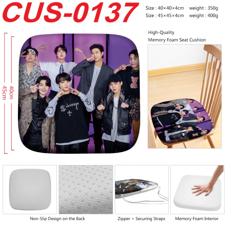 BTS Anime full-color pressure cushion 45x45x4cm CUS-0137