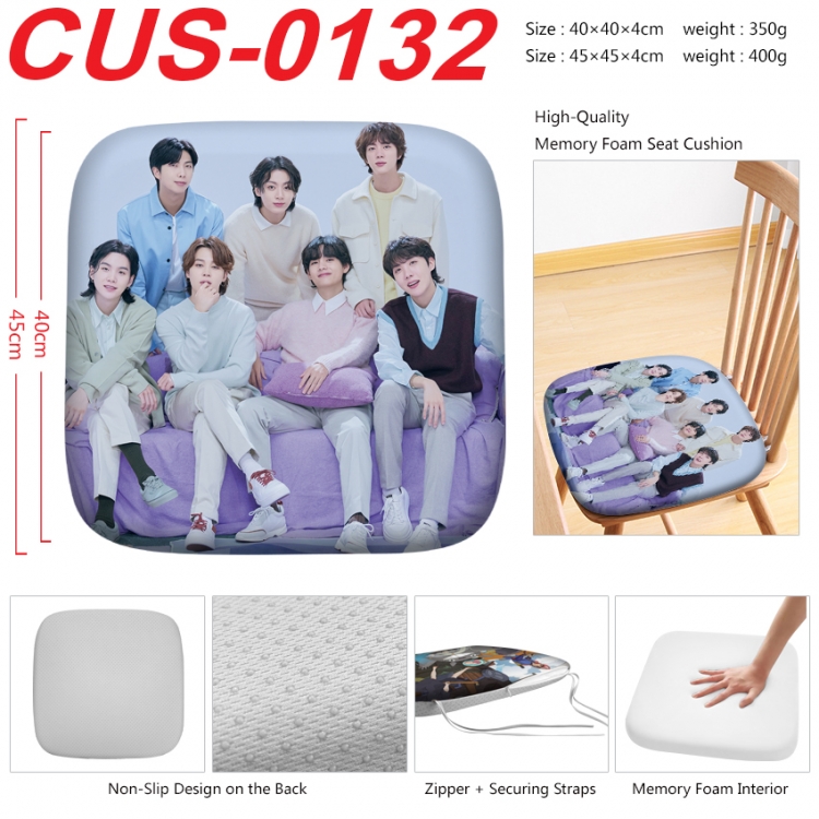 BTS Anime full-color pressure cushion 45x45x4cm CUS-0132