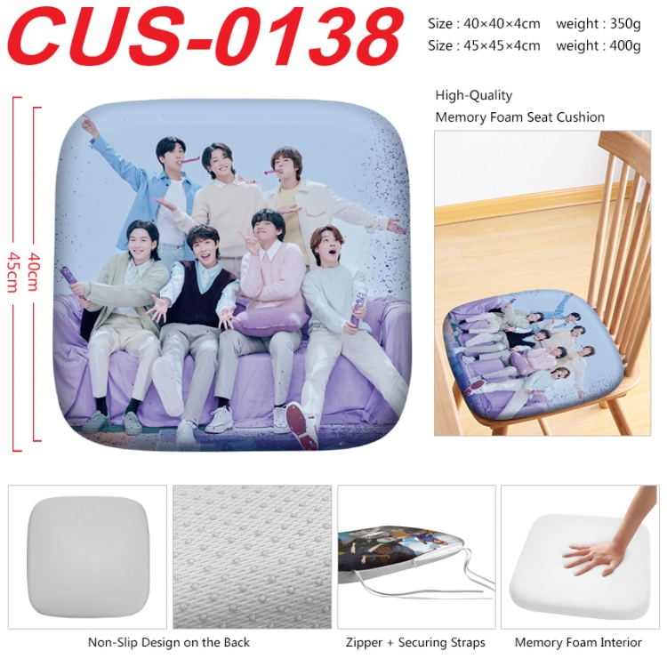 BTS Anime full-color pressure cushion 45x45x4cm CUS-0138