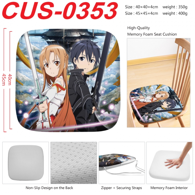 Sword Art Online Anime full-color pressure cushion 45x45x4cm CUS-0353