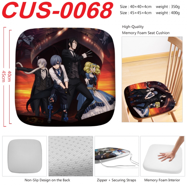 Kuroshitsuji Anime full-color pressure cushion 45x45x4cm CUS-0068