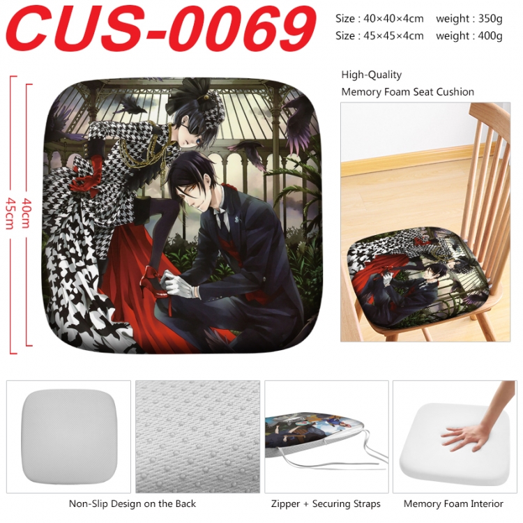 Kuroshitsuji Anime full-color pressure cushion 45x45x4cm  CUS-0069