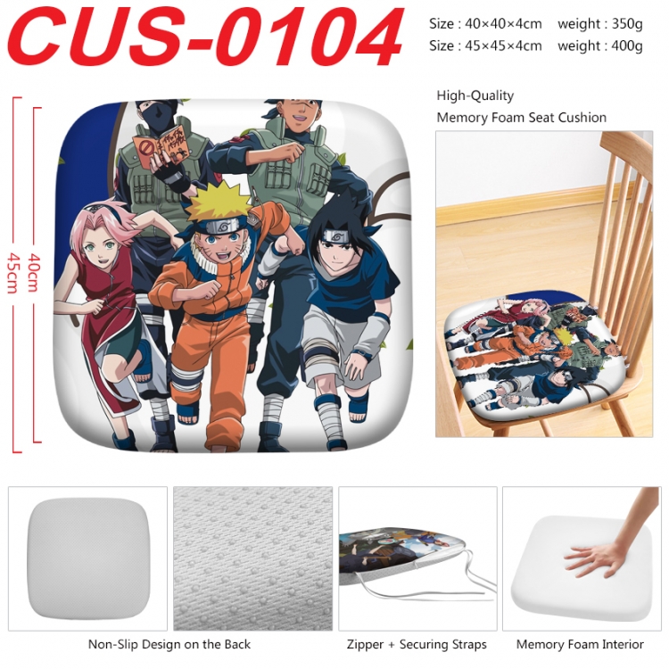 Naruto Anime full-color pressure cushion 45x45x4cm CUS-0104