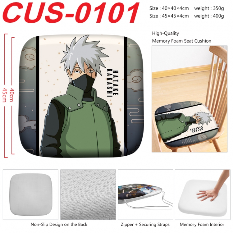 Naruto Anime full-color pressure cushion 45x45x4cm CUS-0101