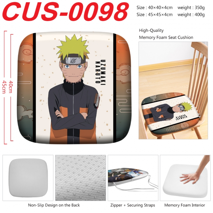 Naruto Anime full-color pressure cushion 45x45x4cm CUS-0098